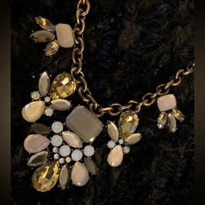 VINTAGE! Jewel bib necklace. Pink and kind of a tannish gray.